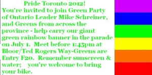 Join GPO Leader Mike Schreiner & Greens from across the province-meet before 1:45pm at Bloor/Ted Rogers Way (Parade Entry F20). 